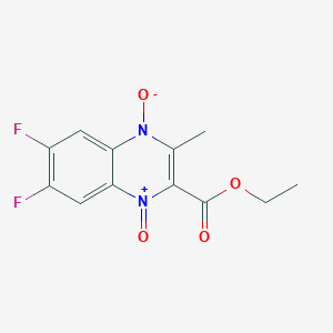 molecular formula C12H10F2N2O4 B11069157 Ethyl 6,7-difluoro-3-methylquinoxaline-2-carboxylate 1,4-dioxide 