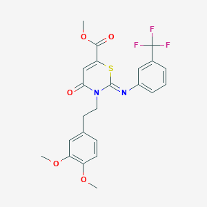 methyl (2Z)-3-[2-(3,4-dimethoxyphenyl)ethyl]-4-oxo-2-{[3-(trifluoromethyl)phenyl]imino}-3,4-dihydro-2H-1,3-thiazine-6-carboxylate