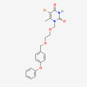 molecular formula C21H21BrN2O5 B11069195 5-bromo-6-methyl-1-({2-[(4-phenoxybenzyl)oxy]ethoxy}methyl)pyrimidine-2,4(1H,3H)-dione 