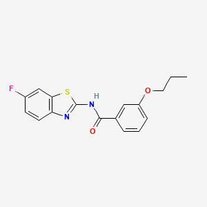 molecular formula C17H15FN2O2S B11069214 N-(6-fluoro-1,3-benzothiazol-2-yl)-3-propoxybenzamide 