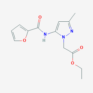 [5-[(Furan-2-carbonyl)amino]-3-methylpyrazol-1-yl]acetic acid, ethyl ester