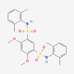 molecular formula C24H28N2O6S2 B11069252 N,N'-bis(2,6-dimethylphenyl)-4,6-dimethoxybenzene-1,3-disulfonamide 