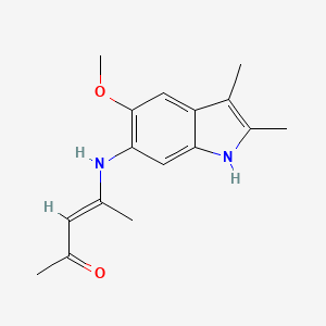 (3E)-4-[(5-methoxy-2,3-dimethyl-1H-indol-6-yl)amino]pent-3-en-2-one