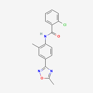 2-chloro-N-[2-methyl-4-(5-methyl-1,2,4-oxadiazol-3-yl)phenyl]benzamide