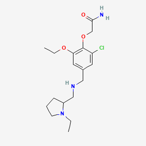 molecular formula C18H28ClN3O3 B11069335 2-[2-Chloro-6-ethoxy-4-({[(1-ethylpyrrolidin-2-yl)methyl]amino}methyl)phenoxy]acetamide 