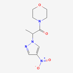 molecular formula C10H14N4O4 B11069391 4-[2-(4-nitro-1H-pyrazol-1-yl)propanoyl]morpholine 