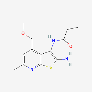 N-[2-amino-4-(methoxymethyl)-6-methylthieno[2,3-b]pyridin-3-yl]propanamide