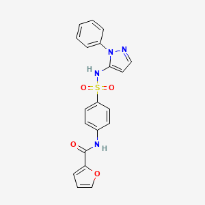 molecular formula C20H16N4O4S B11069408 N-{4-[(1-phenyl-1H-pyrazol-5-yl)sulfamoyl]phenyl}furan-2-carboxamide 