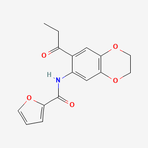 N-(7-propanoyl-2,3-dihydro-1,4-benzodioxin-6-yl)furan-2-carboxamide