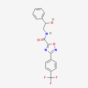 molecular formula C18H14F3N3O3 B11069483 N-(2-hydroxy-2-phenylethyl)-3-[4-(trifluoromethyl)phenyl]-1,2,4-oxadiazole-5-carboxamide 