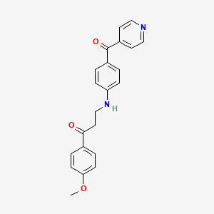 molecular formula C22H20N2O3 B11069502 Propan-1-one, 1-(4-methoxyphenyl)-3-[4-(pyridine-4-carbonyl)phenylamino]- 