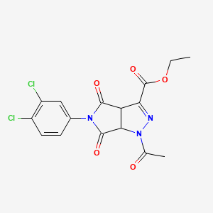 Ethyl 1-acetyl-5-(3,4-dichlorophenyl)-4,6-dioxo-1,3a,4,5,6,6a-hexahydropyrrolo[3,4-c]pyrazole-3-carboxylate