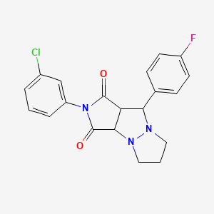 2-(3-chlorophenyl)-9-(4-fluorophenyl)tetrahydro-5H-pyrazolo[1,2-a]pyrrolo[3,4-c]pyrazole-1,3(2H,3aH)-dione