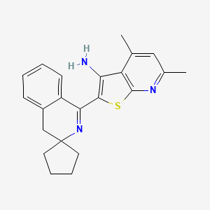 molecular formula C22H23N3S B11069537 4,6-dimethyl-2-(4'H-spiro[cyclopentane-1,3'-isoquinolin]-1'-yl)thieno[2,3-b]pyridin-3-amine 