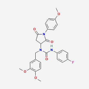 1-(3,4-Dimethoxybenzyl)-3-(4-fluorophenyl)-1-[1-(4-methoxyphenyl)-2,5-dioxopyrrolidin-3-yl]urea