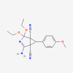 2-Amino-4,4-diethoxy-6-(4-methoxyphenyl)-3-azabicyclo[3.1.0]hex-2-ene-1,5-dicarbonitrile