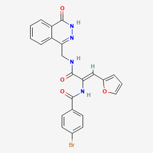 molecular formula C23H17BrN4O4 B11069579 4-bromo-N-[(1Z)-1-(furan-2-yl)-3-oxo-3-{[(4-oxo-3,4-dihydrophthalazin-1-yl)methyl]amino}prop-1-en-2-yl]benzamide 