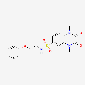 1,4-dimethyl-2,3-dioxo-N-(2-phenoxyethyl)-1,2,3,4-tetrahydroquinoxaline-6-sulfonamide