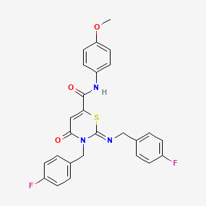 (2Z)-3-(4-fluorobenzyl)-2-[(4-fluorobenzyl)imino]-N-(4-methoxyphenyl)-4-oxo-3,4-dihydro-2H-1,3-thiazine-6-carboxamide