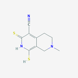 molecular formula C10H11N3S2 B11069640 7-Methyl-1,3-disulfanyl-5,6,7,8-tetrahydro-2,7-naphthyridine-4-carbonitrile 