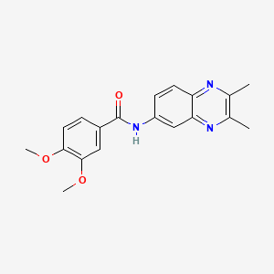 molecular formula C19H19N3O3 B11069653 N-(2,3-dimethylquinoxalin-6-yl)-3,4-dimethoxybenzamide 