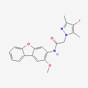 2-(4-iodo-3,5-dimethyl-1H-pyrazol-1-yl)-N-(2-methoxydibenzo[b,d]furan-3-yl)acetamide