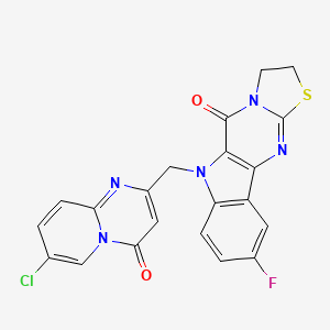 8-[(7-chloro-4-oxopyrido[1,2-a]pyrimidin-2-yl)methyl]-4-fluoro-14-thia-8,11,16-triazatetracyclo[7.7.0.02,7.011,15]hexadeca-1(9),2(7),3,5,15-pentaen-10-one