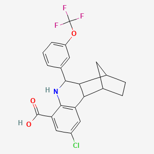 2-Chloro-6-[3-(trifluoromethoxy)phenyl]-5,6,6a,7,8,9,10,10a-octahydro-7,10-methanophenanthridine-4-carboxylic acid