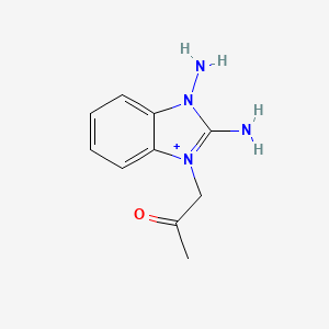 molecular formula C10H13N4O+ B11069735 1,2-diamino-3-(2-oxopropyl)-1H-3,1-benzimidazol-3-ium 