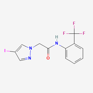 molecular formula C12H9F3IN3O B11069751 2-(4-iodo-1H-pyrazol-1-yl)-N-[2-(trifluoromethyl)phenyl]acetamide 