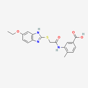 3-({[(5-ethoxy-1H-benzimidazol-2-yl)sulfanyl]acetyl}amino)-4-methylbenzoic acid