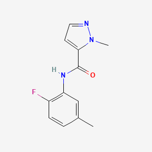 molecular formula C12H12FN3O B11069826 N-(2-fluoro-5-methylphenyl)-1-methyl-1H-pyrazole-5-carboxamide 