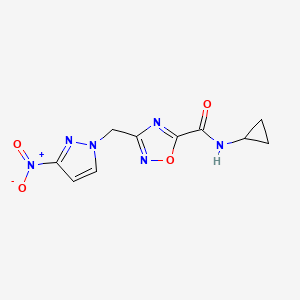 N-cyclopropyl-3-[(3-nitro-1H-pyrazol-1-yl)methyl]-1,2,4-oxadiazole-5-carboxamide