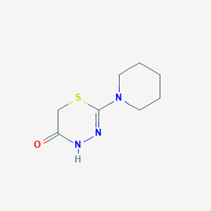 molecular formula C8H13N3OS B11069849 2-(piperidin-1-yl)-4H-1,3,4-thiadiazin-5(6H)-one 