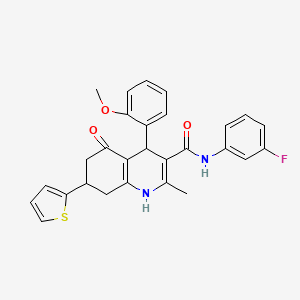 N-(3-fluorophenyl)-4-(2-methoxyphenyl)-2-methyl-5-oxo-7-(thiophen-2-yl)-1,4,5,6,7,8-hexahydroquinoline-3-carboxamide