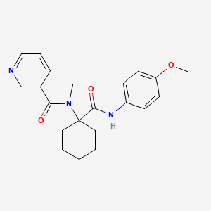 molecular formula C21H25N3O3 B11069861 N-{1-[(4-methoxyphenyl)carbamoyl]cyclohexyl}-N-methylpyridine-3-carboxamide 