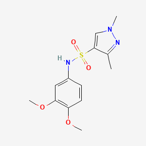 molecular formula C13H17N3O4S B11069866 N-(3,4-dimethoxyphenyl)-1,3-dimethyl-1H-pyrazole-4-sulfonamide 