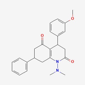 molecular formula C24H26N2O3 B11069867 1-(dimethylamino)-4-(3-methoxyphenyl)-7-phenyl-4,6,7,8-tetrahydroquinoline-2,5(1H,3H)-dione 