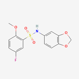 N-(1,3-benzodioxol-5-yl)-5-fluoro-2-methoxybenzenesulfonamide