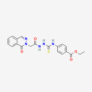 molecular formula C20H19N5O4S B11069888 ethyl 4-[({2-[(1-oxophthalazin-2(1H)-yl)acetyl]hydrazinyl}carbonothioyl)amino]benzoate 