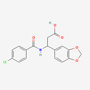 3-(1,3-Benzodioxol-5-yl)-3-[(4-chlorobenzoyl)amino]propanoic acid