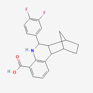 molecular formula C21H19F2NO2 B11069910 6-(3,4-Difluorophenyl)-5,6,6a,7,8,9,10,10a-octahydro-7,10-methanophenanthridine-4-carboxylic acid 