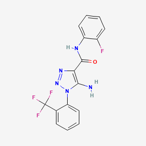 molecular formula C16H11F4N5O B11069916 5-amino-N-(2-fluorophenyl)-1-[2-(trifluoromethyl)phenyl]-1H-1,2,3-triazole-4-carboxamide 