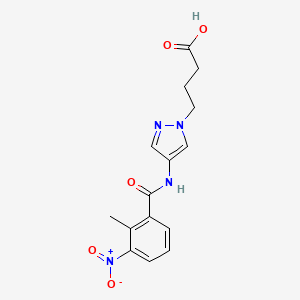 4-(4-{[(2-methyl-3-nitrophenyl)carbonyl]amino}-1H-pyrazol-1-yl)butanoic acid