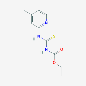 molecular formula C10H13N3O2S B11069973 Carbamic acid, [[(4-methyl-2-pyridinyl)amino]carbonothioyl]-, ethyl ester 