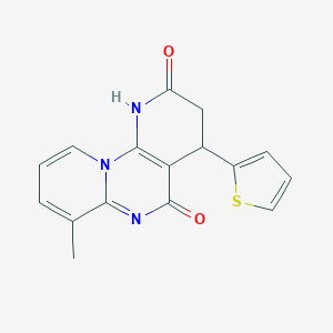 molecular formula C16H13N3O2S B11069998 11-methyl-6-thiophen-2-yl-1,3,9-triazatricyclo[8.4.0.02,7]tetradeca-2(7),9,11,13-tetraene-4,8-dione 