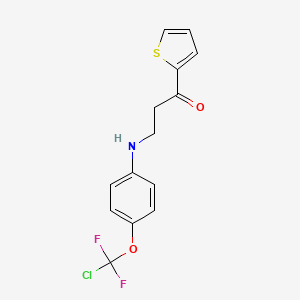 molecular formula C14H12ClF2NO2S B11070012 3-({4-[Chloro(difluoro)methoxy]phenyl}amino)-1-(thiophen-2-yl)propan-1-one 