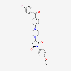 molecular formula C29H28FN3O4 B11070071 1-(4-Ethoxyphenyl)-3-(4-{4-[(4-fluorophenyl)carbonyl]phenyl}piperazin-1-yl)pyrrolidine-2,5-dione 