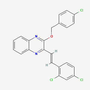 2-[(4-chlorobenzyl)oxy]-3-[(E)-2-(2,4-dichlorophenyl)ethenyl]quinoxaline