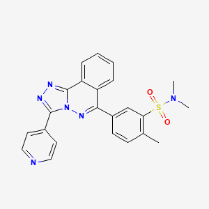 molecular formula C23H20N6O2S B11070104 N,N,2-trimethyl-5-[3-(pyridin-4-yl)[1,2,4]triazolo[3,4-a]phthalazin-6-yl]benzenesulfonamide 